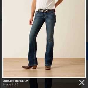 Ariat Women's R.E.A.L. Mid Rise Stretch Whipstitch Boot Cut Jean Size 32S